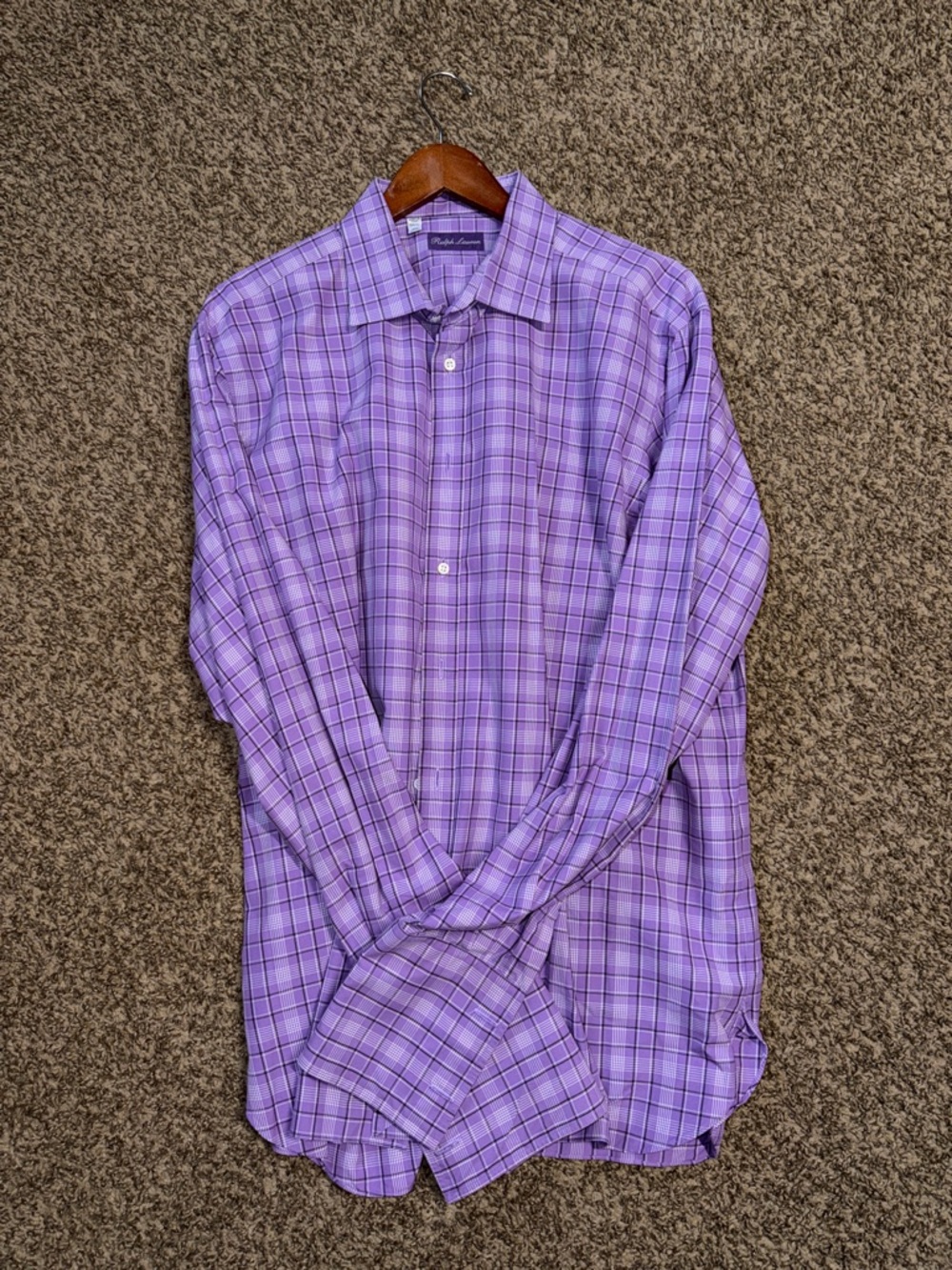Ralph Lauren Lavender Plaid Dress Shirt